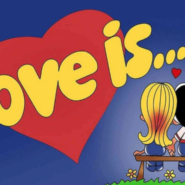 “Love is...” 泡泡糖赠送的画纸，是一场49年的情人梦